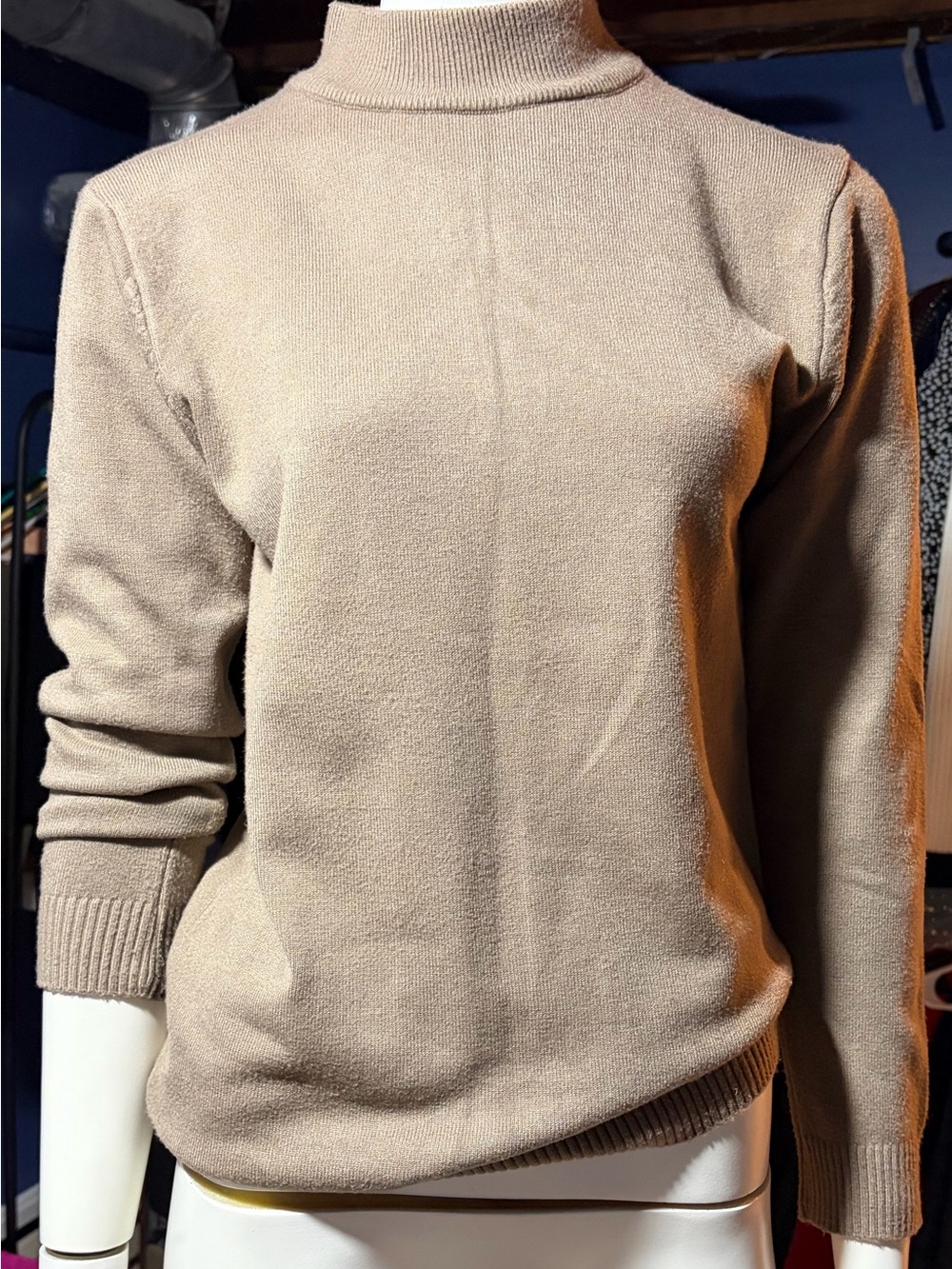 Lush! Taupe Mock Neck Long Sleeve Sweater Soft and Supple